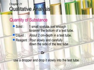 drops in test tubes|Qualitative Analysis .